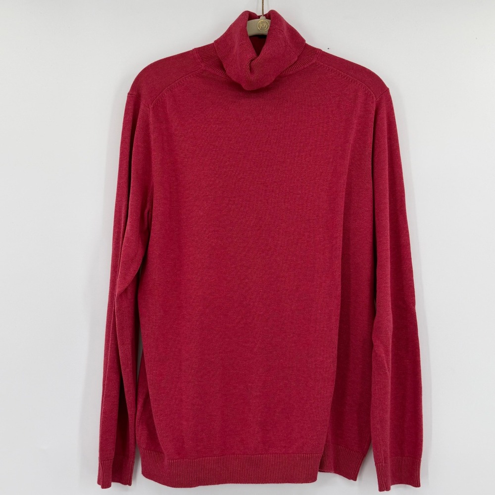 100% Cotton Christian Berg Essentials Womens Red Turtleneck Knit Sweater US 16